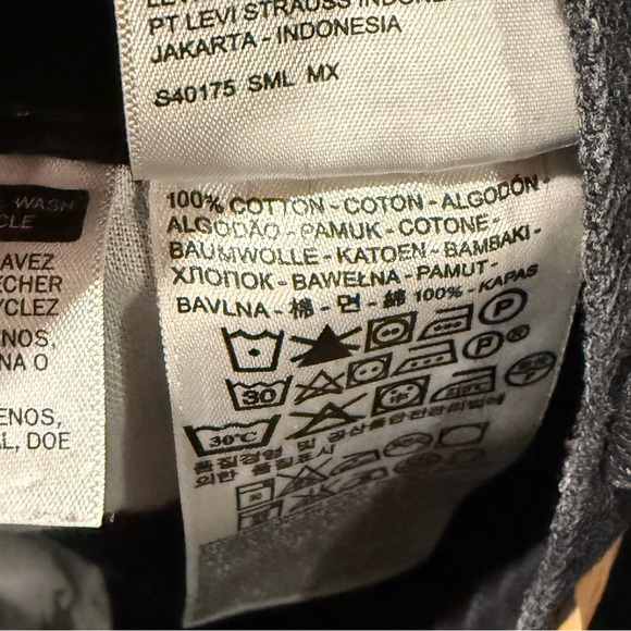 Levis 505 black jeans men’s measure 32x30 (tag 33x34) Straight Fit cotton denim - Picture 9 of 11